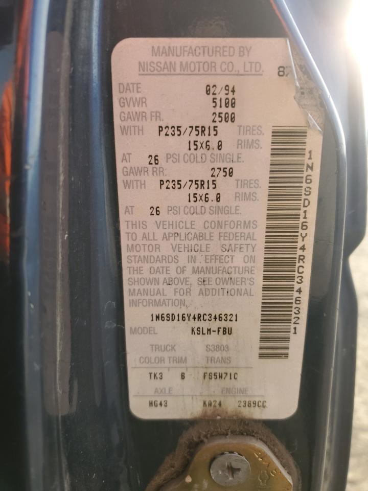 1994 Nissan Titan VIN 1N6SD16Y4RC346321 Copart auction photo, all over damage thumbnail 12