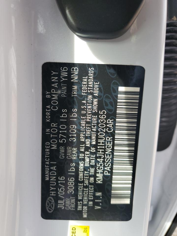 2017 Genesis G90 VIN KMHG54JH1HU020365 Copart auction photo, mechanical damage thumbnail 12