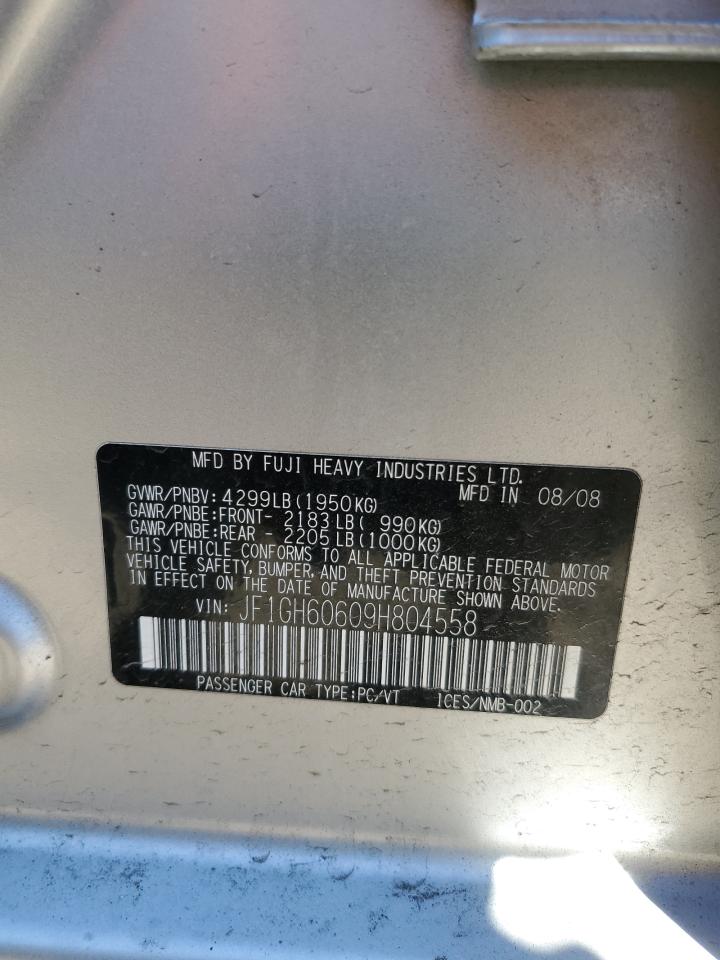 2009 Subaru Impreza VIN JF1GH60609H804558 Copart auction photo, front end damage thumbnail 14
