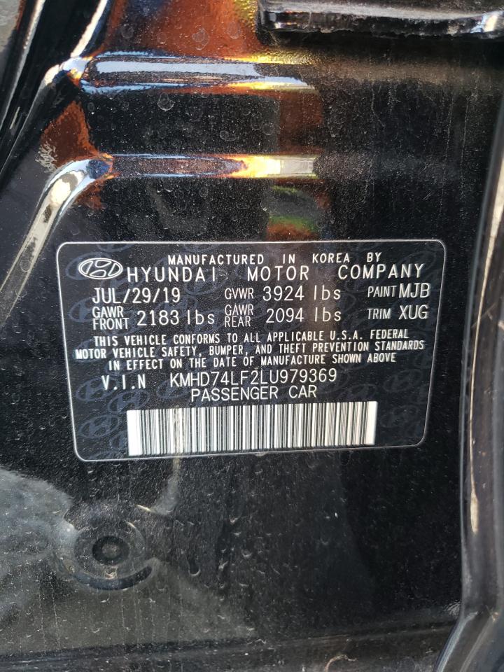 2020 Hyundai Elantra VIN KMHD74LF2LU979369 Copart auction photo, side damage thumbnail 13