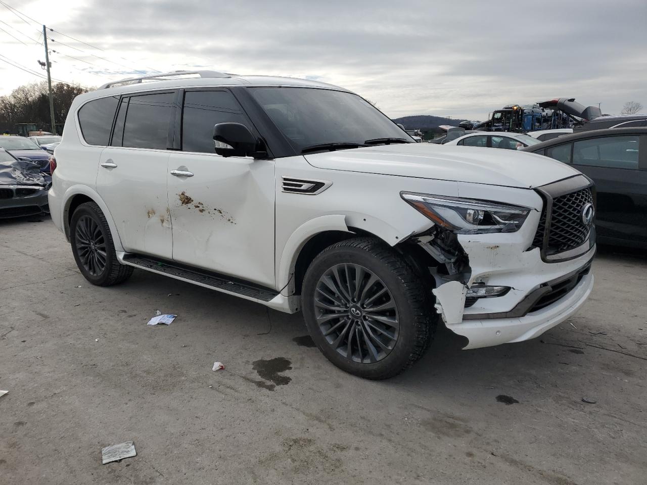 2024 Infiniti QX80 VIN JN8AZ2BE6R9332097 Copart auction photo, front end / side damage thumbnail 4