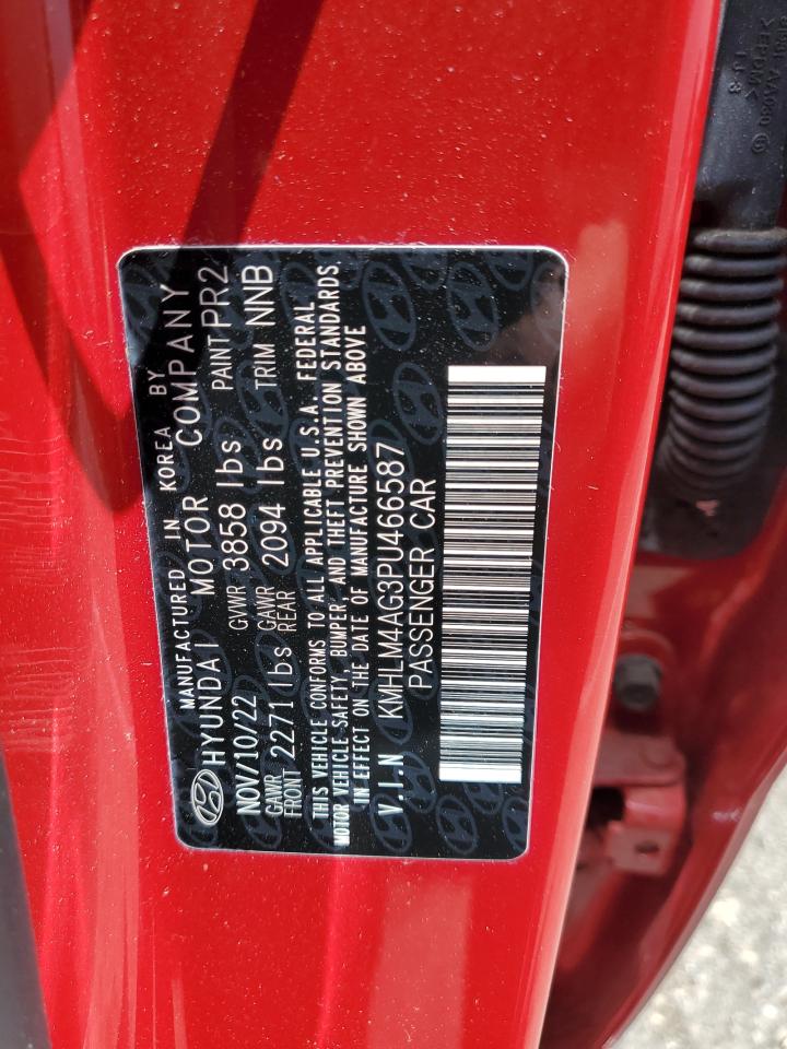 2023 Hyundai Elantra VIN KMHLM4AG3PU466587 Copart auction photo, front end / undercarriage damage thumbnail 14