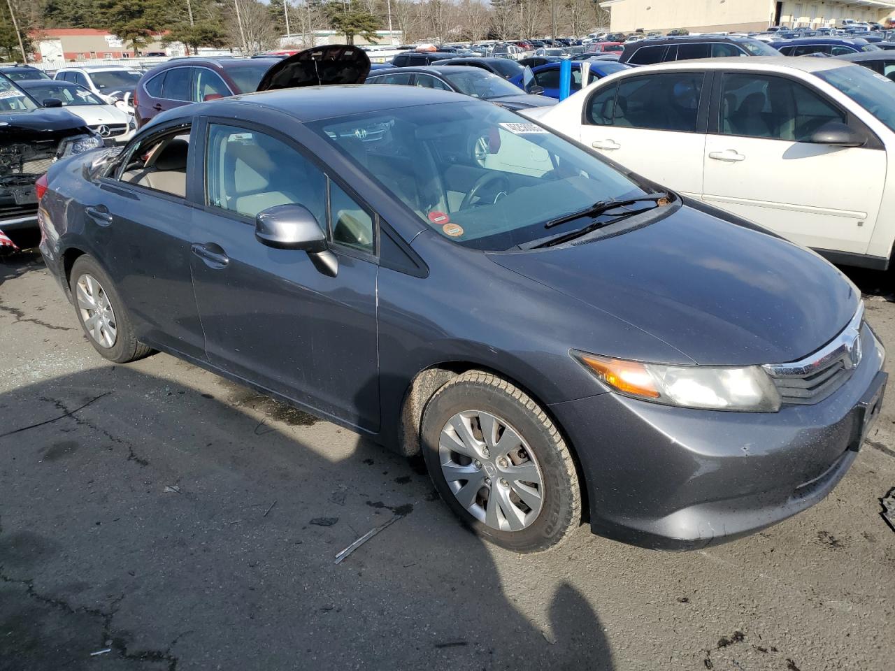 2012 Honda Civic VIN 2HGFB2F50CH610615 Copart auction photo, top/roof / minor dent/scratches damage thumbnail 4