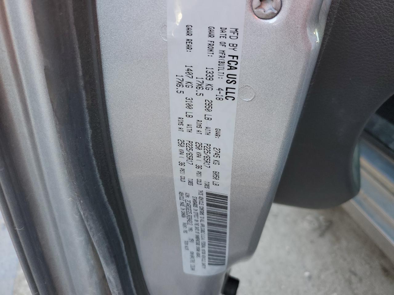 2018 Dodge Caravan VIN 2C4RDGEG5JR284212 Copart auction photo, front end / minor dent/scratches damage thumbnail 13