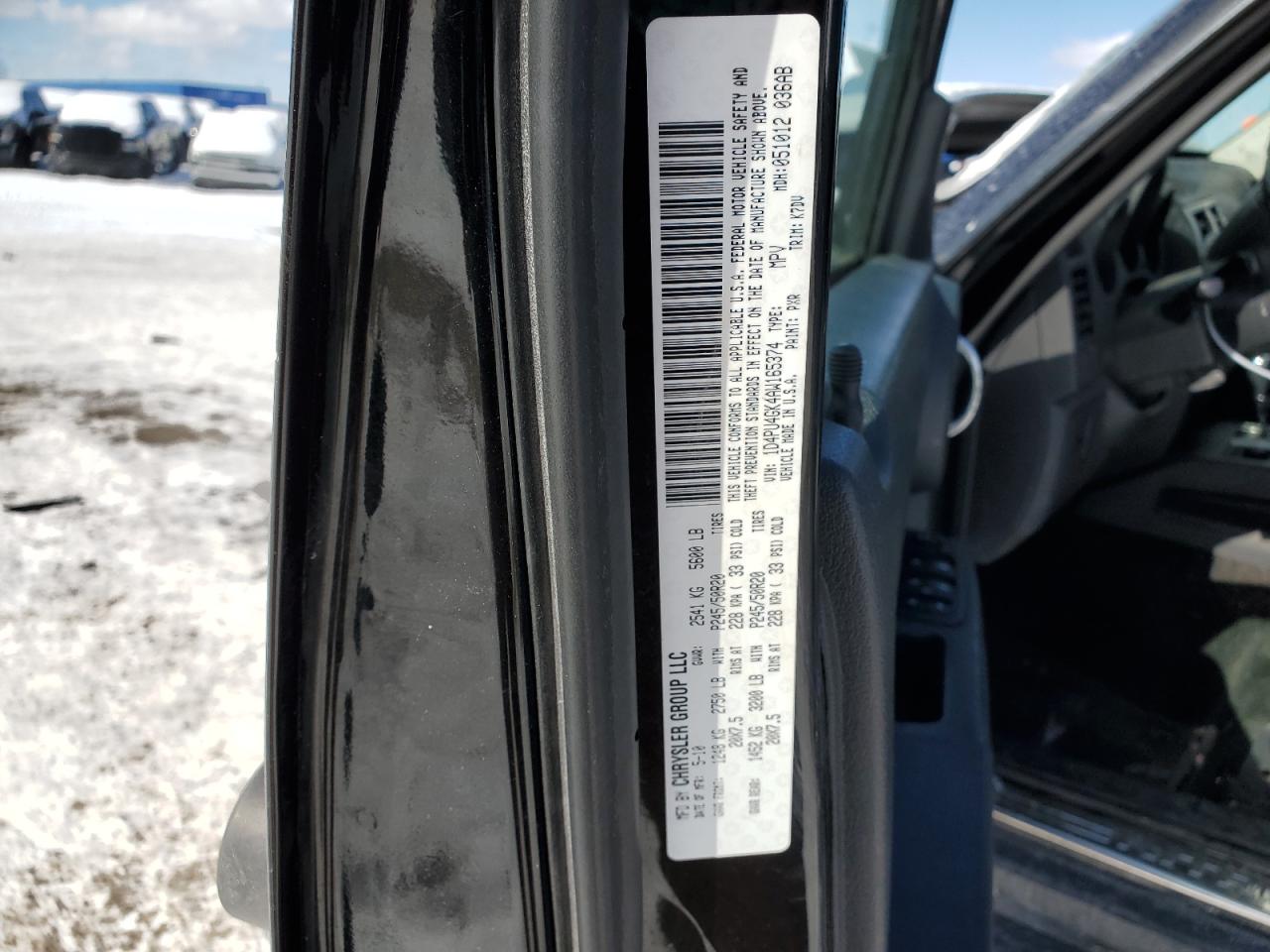 2010 Dodge Nitro VIN 1D4PU4GK4AW165374 Copart auction photo, front end / undercarriage damage thumbnail 13
