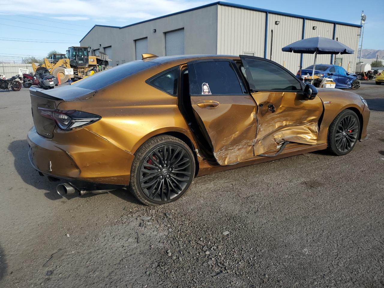 2022 Acura TLX VIN 19UUB7F01NA000121 Copart auction photo, side damage thumbnail 3