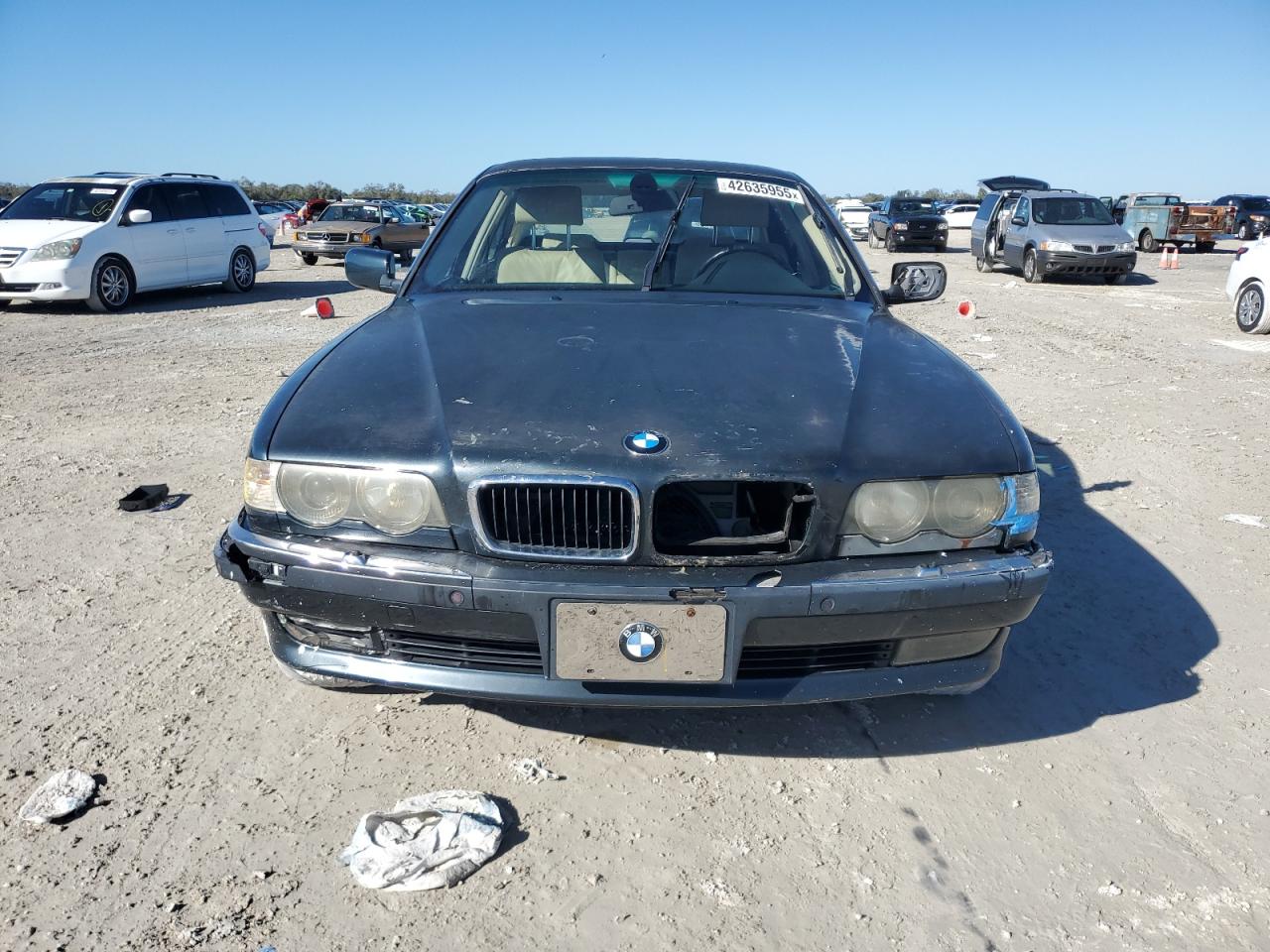 2001 BMW 7er VIN WBAGH83411DP24887 Copart auction photo, front end / mechanical damage thumbnail 5
