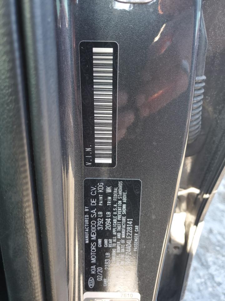 2020 KIA Forte VIN 3KPF24AD4LE228141 Copart auction photo, vandalism / side damage thumbnail 12