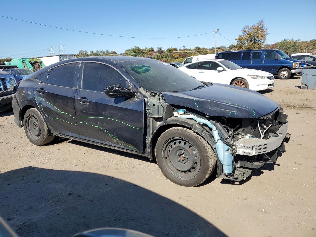2017 Honda Civic VIN 2HGFC2F51HH572753 Copart auction photo, all over damage thumbnail 4
