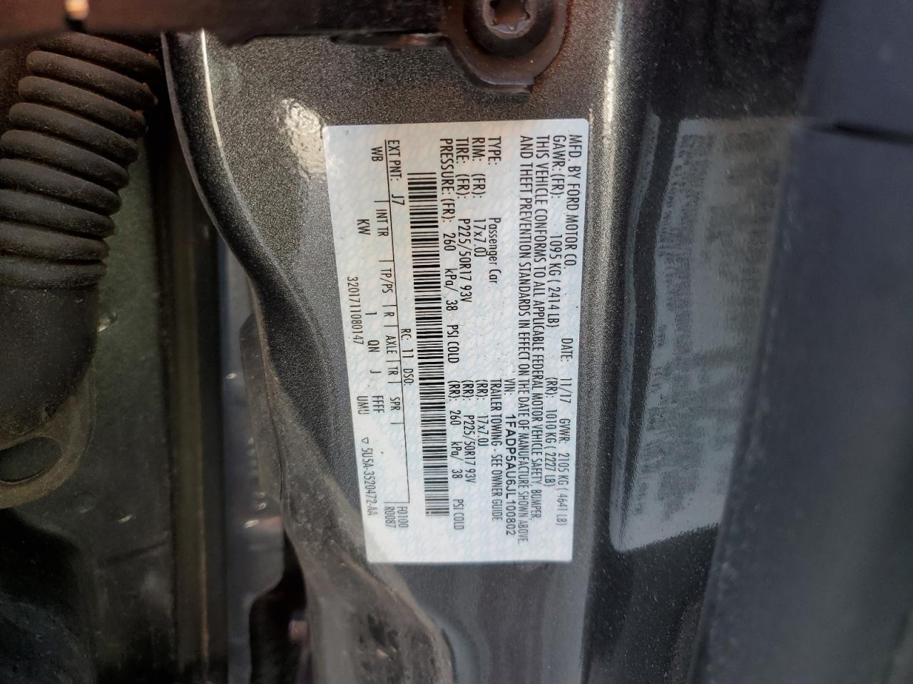 2018 Ford C-MAX VIN 1FADP5AU6JL100802 Copart auction photo, side / front end damage thumbnail 13