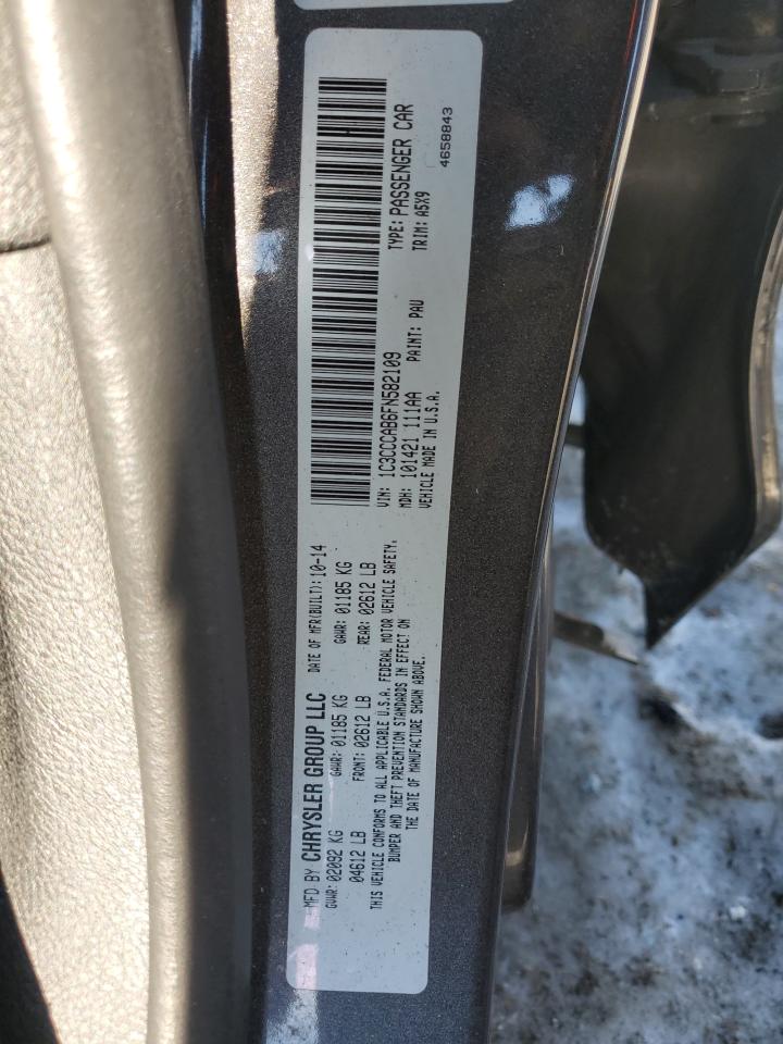 2015 Chrysler 200 VIN 1C3CCCAB6FN582109 Copart auction photo, front end / side damage thumbnail 15