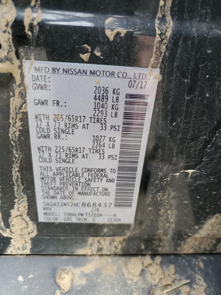 2017 Nissan Rogue VIN 5N1AT2MT2HC868437 Copart auction photo, rollover / undercarriage damage thumbnail 15