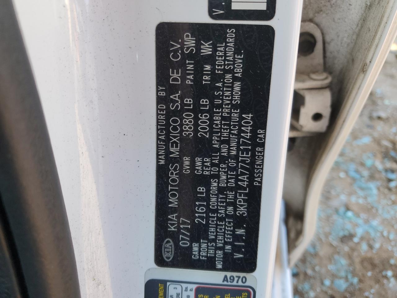 2018 KIA Forte VIN 3KPFL4A77JE174404 Copart auction photo, vandalism damage thumbnail 12