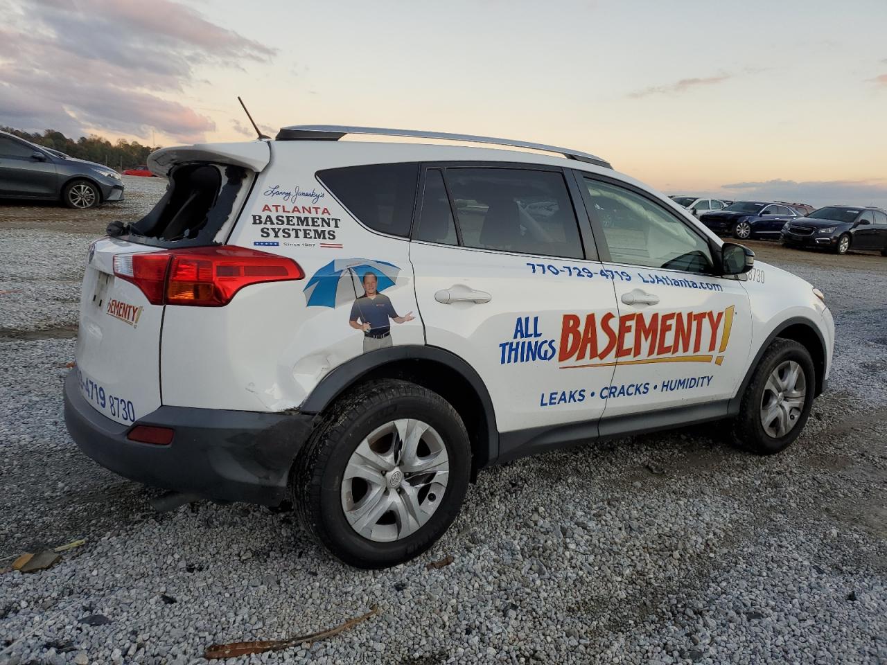 2015 Toyota RAV 4 VIN JTMZFREV9FJ048730 Copart auction photo, top/roof / rear end damage thumbnail 3