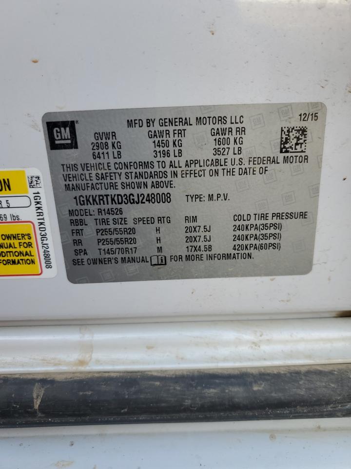 2016 GMC Acadia VIN 1GKKRTKD3GJ248008 Copart auction photo, front end damage thumbnail 15