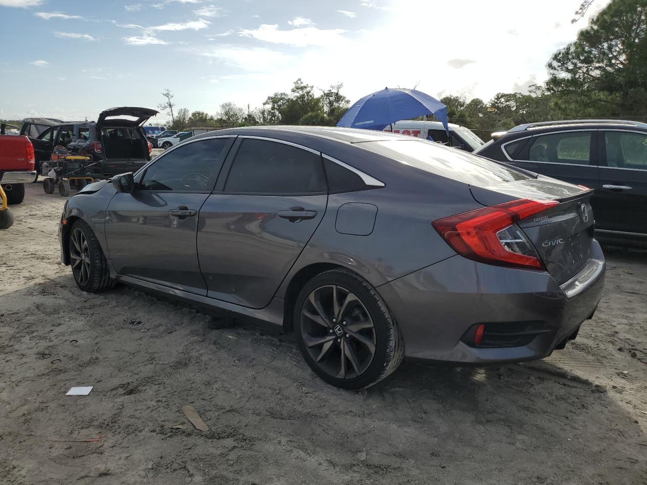 2019 Honda Civic VIN 2HGFC2F85KH563328 Copart auction photo, front end / side damage thumbnail 2