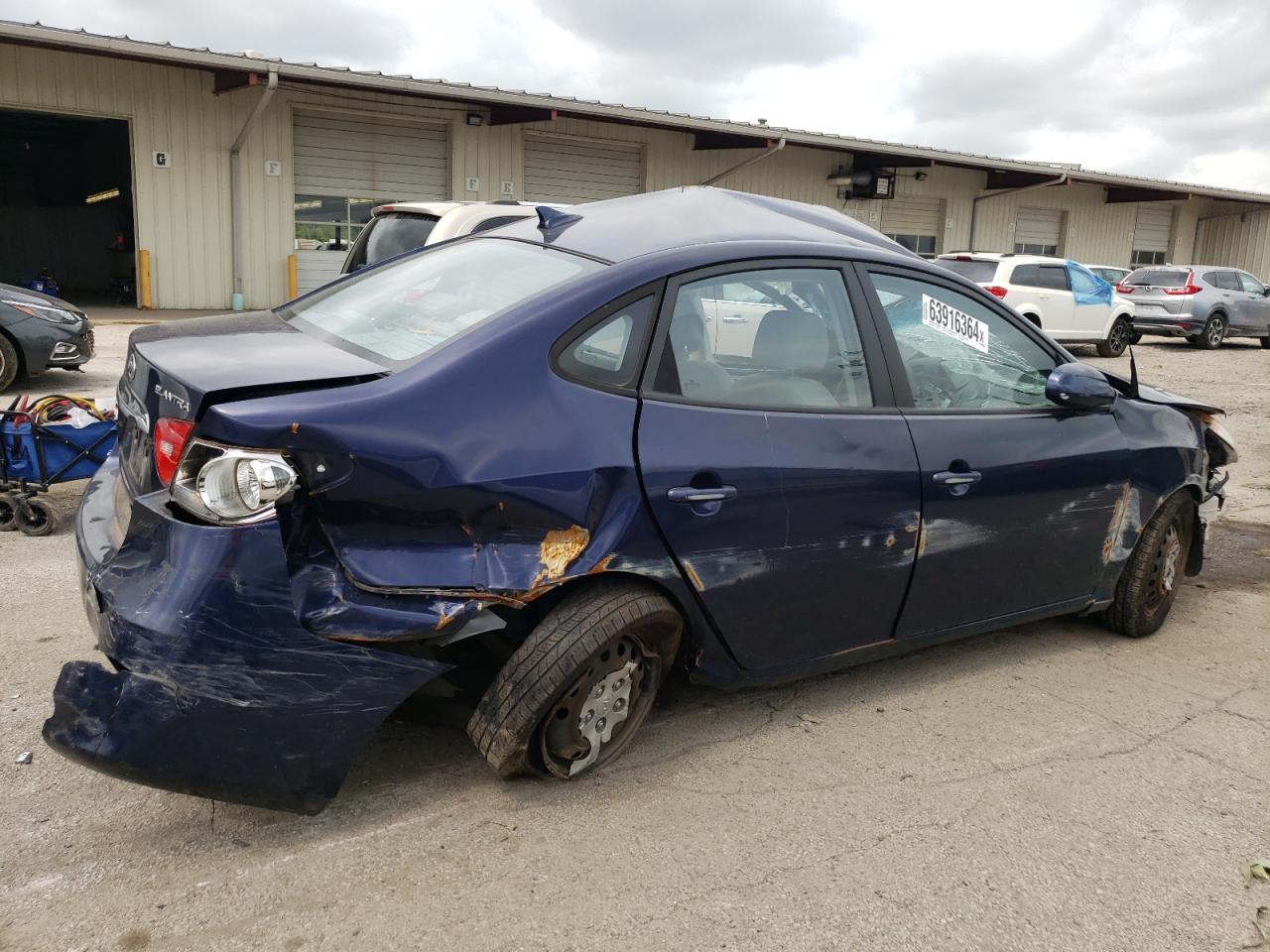 2010 Hyundai Elantra VIN KMHDU4AD6AU178922 Copart auction photo, rollover damage thumbnail 3