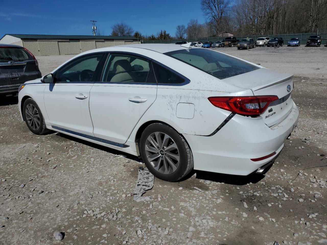 2015 Hyundai Sonata VIN 5NPE34AF2FH116125 Copart auction photo, rear end / minor dent/scratches damage thumbnail 2
