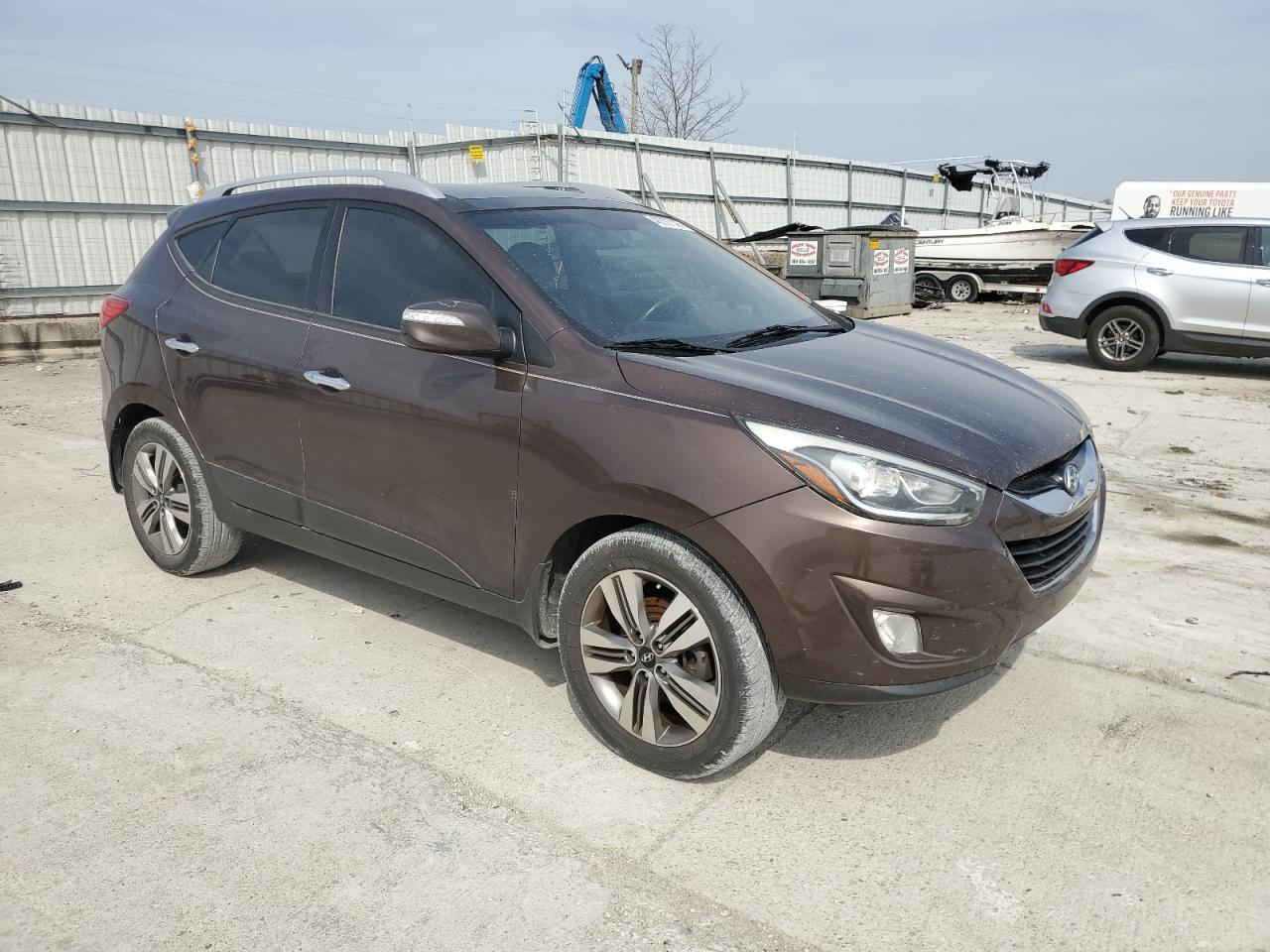 2014 Hyundai Tucson VIN KM8JUCAG5EU791806 Copart auction photo, rear end damage thumbnail 4