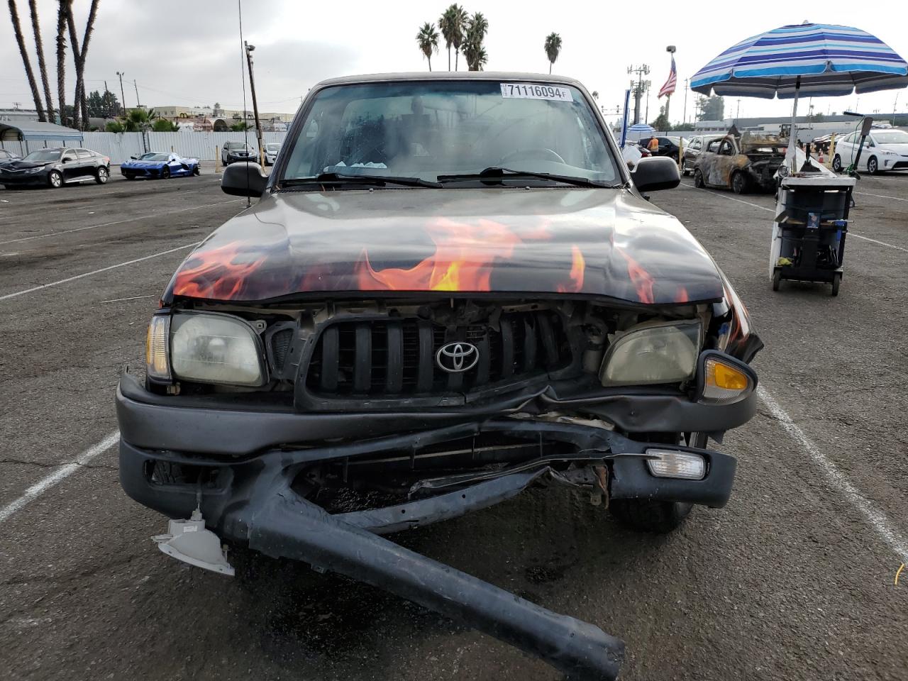 2001 Toyota Tacoma VIN 5TENL42N41Z850566 Copart auction photo, front end / minor dent/scratches damage thumbnail 5