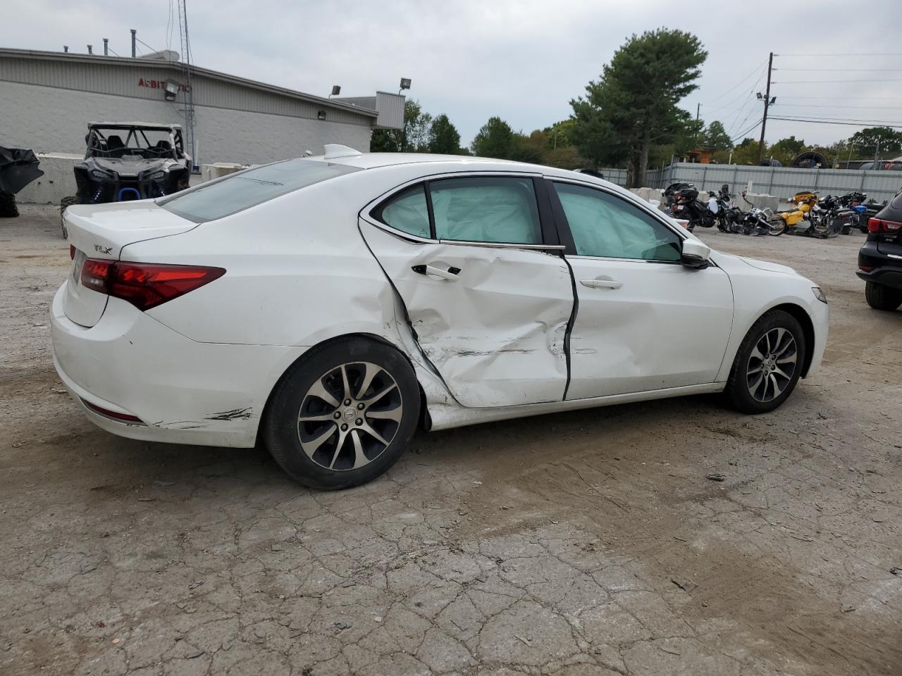 2017 Acura TLX VIN 19UUB1F55HA007263 Copart auction photo, side / rear end damage thumbnail 3