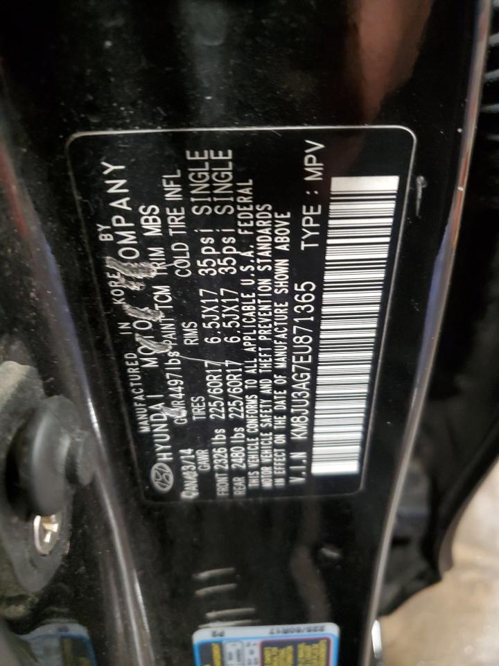 2014 Hyundai Tucson VIN KM8JU3AG7EU871365 Copart auction photo, side damage thumbnail 13