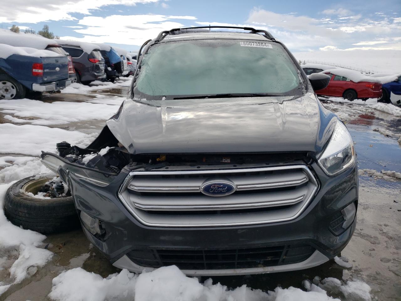 2018 Ford Escape VIN 1FMCU9GD4JUB40685 Copart auction photo, front end / side damage thumbnail 5