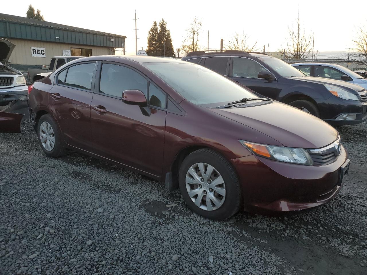 2012 Honda Civic VIN 19XFB2F59CE362357 Copart auction photo, rear end damage thumbnail 4
