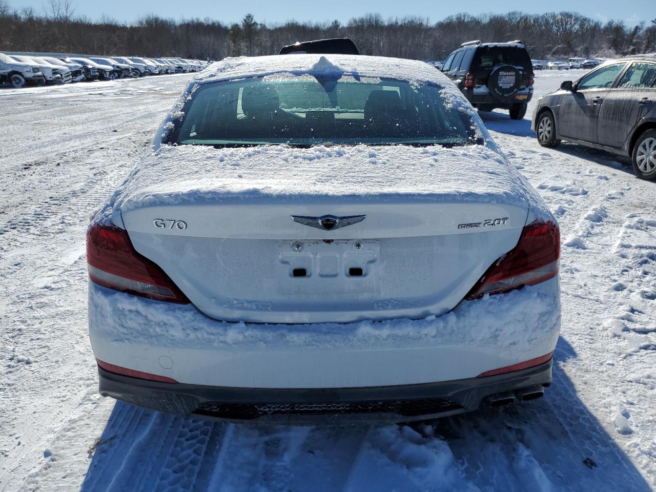 2020 Genesis G70 VIN KMTG64LA1LU051157 Copart auction photo, front end / rear end damage thumbnail 6