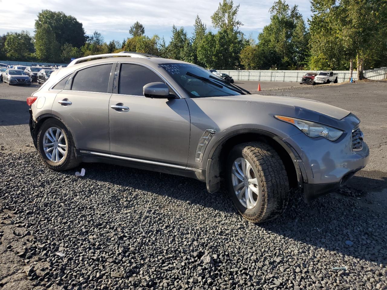 2011 Infiniti FX VIN JN8AS1MW0BM734396 Copart auction photo, side / rear end damage thumbnail 4