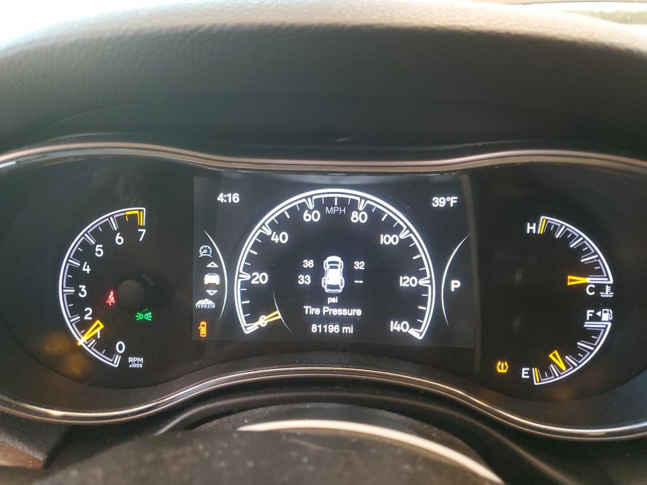 2016 Jeep Grand Cherokee VIN 1C4RJFBG9GC399596 Copart auction photo, front end / side damage thumbnail 9