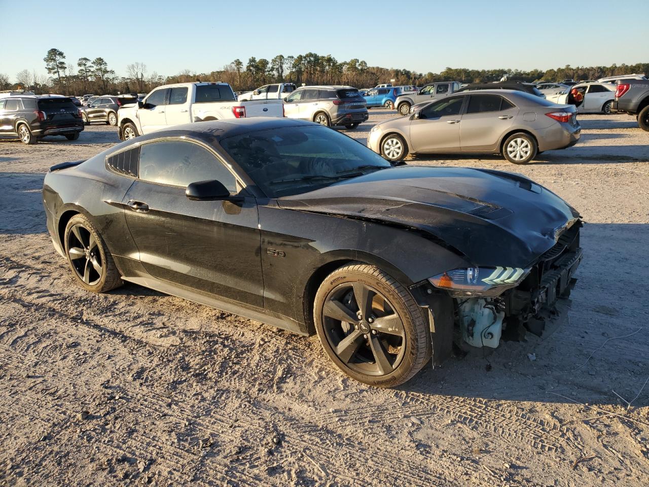 2021 Ford Mustang VIN 1FA6P8CF9M5103923 Copart auction photo, front end / side damage thumbnail 4