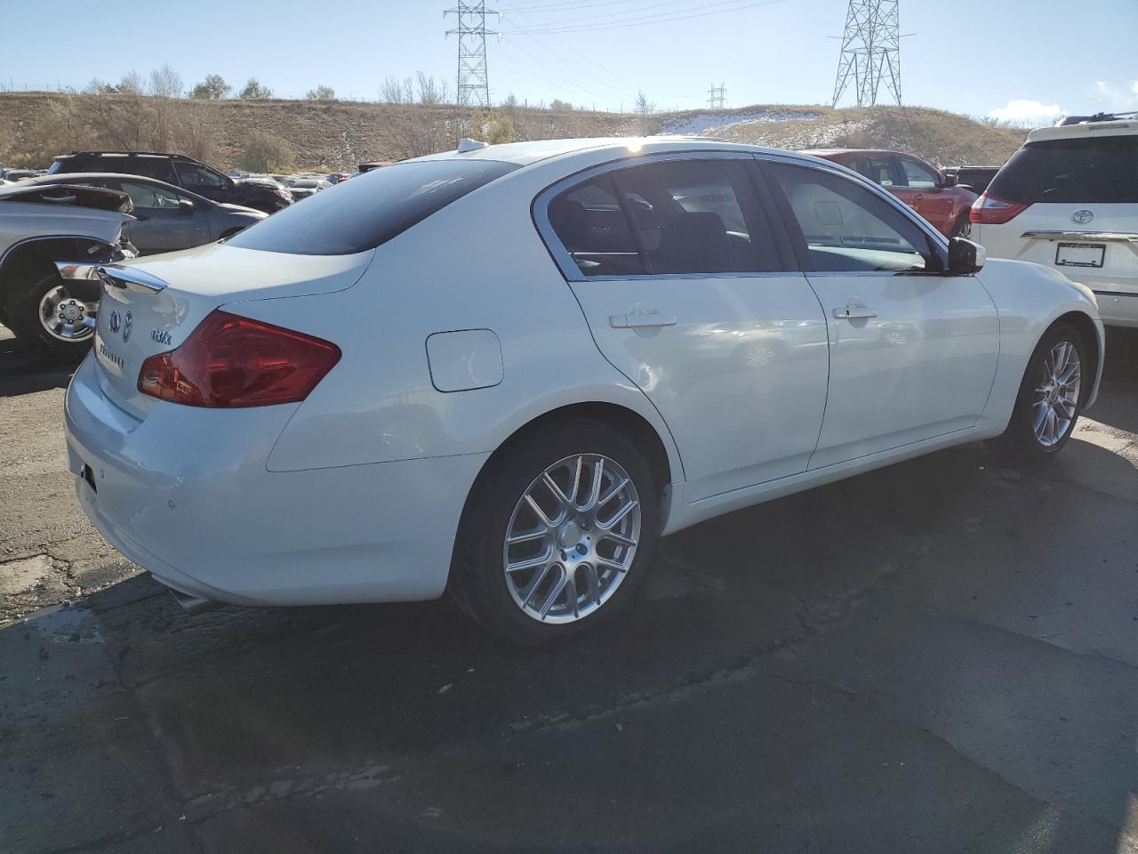 2013 Infiniti G VIN JN1CV6AR9DM752330 Copart auction photo, front end damage thumbnail 3