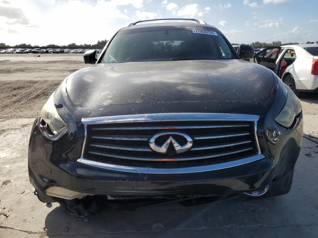 2014 Infiniti QX70 VIN JN8CS1MU6EM450184 Copart auction photo, front end / water/flood damage thumbnail 5