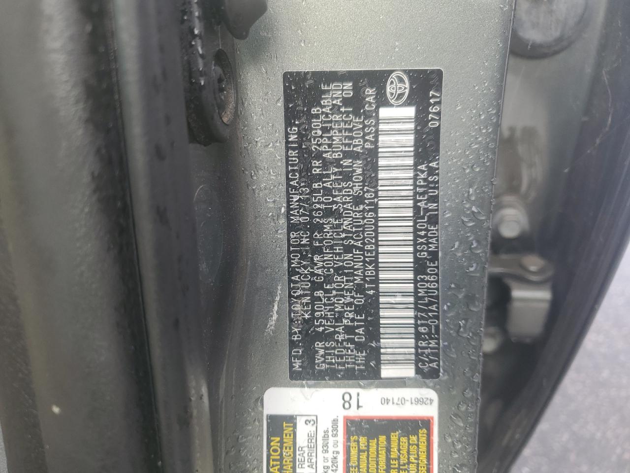 2013 Toyota Avalon VIN 4T1BK1EB2DU061167 Copart auction photo, front end damage thumbnail 12