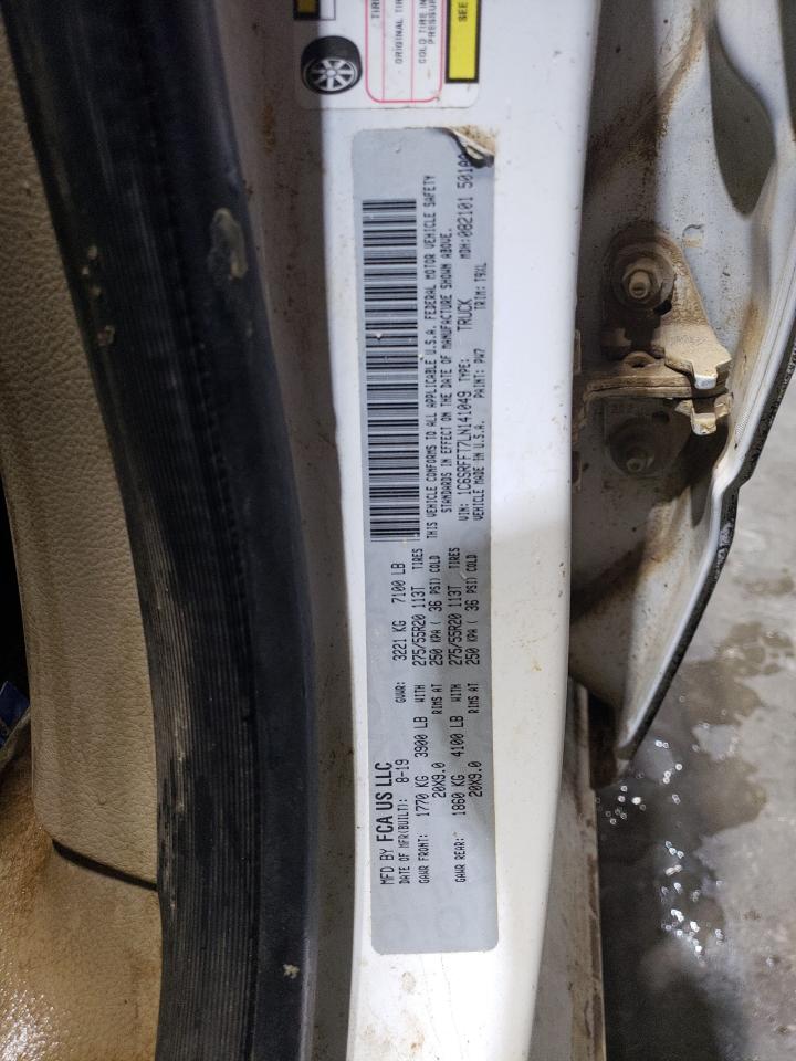 2020 RAM 1500 VIN 1C6SRFFT7LN141049 Copart auction photo, front end / hail damage thumbnail 14