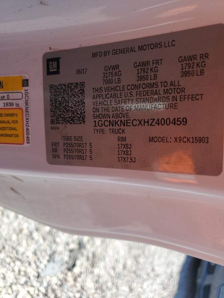 2017 Chevrolet Silverado VIN 1GCNKNECXHZ400459 Copart auction photo, front end damage thumbnail 14