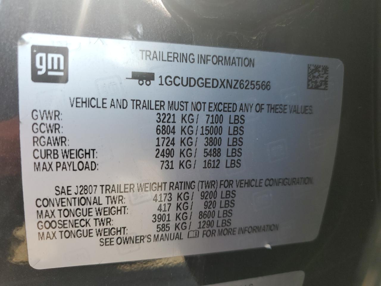 2022 Chevrolet Silverado VIN 1GCUDGEDXNZ625566 Copart auction photo, front end / top/roof damage thumbnail 12