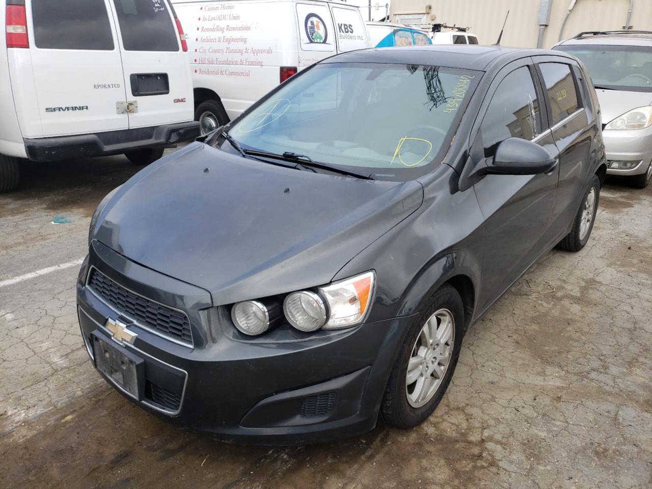 2014 Chevrolet Sonic VIN 1G1JC6SB5E4155620 Copart auction photo, front end / undercarriage damage thumbnail 2