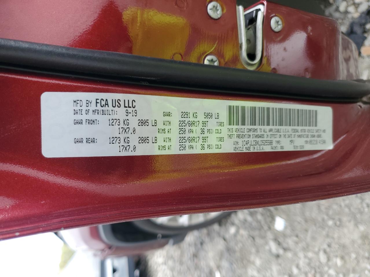 2020 Jeep Grand Cherokee VIN 1C4PJLCBXLD525588 Copart auction photo, front end damage thumbnail 13