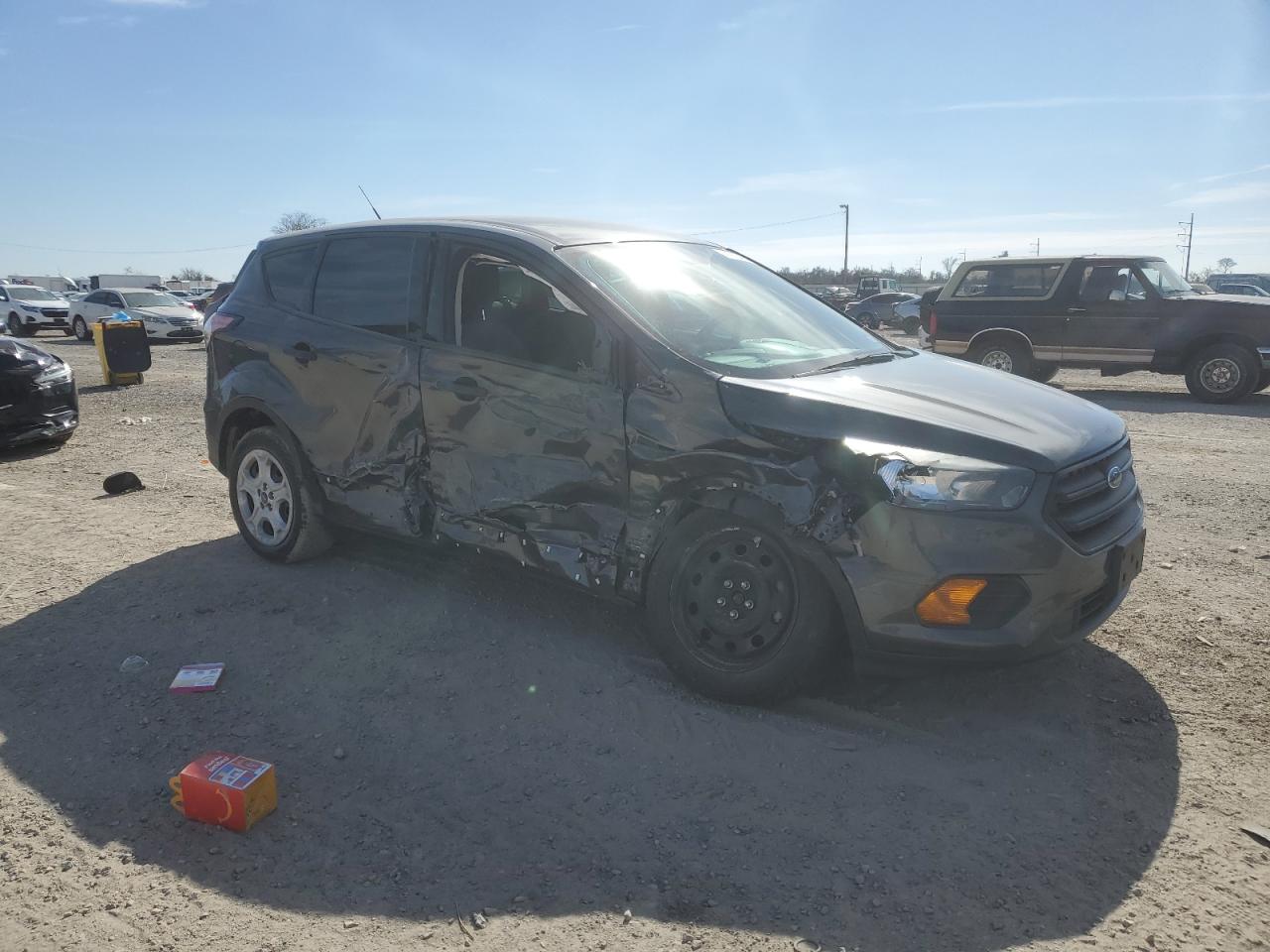 2018 Ford Escape VIN 1FMCU0F73JUA84360 Copart auction photo, side / front end damage thumbnail 4