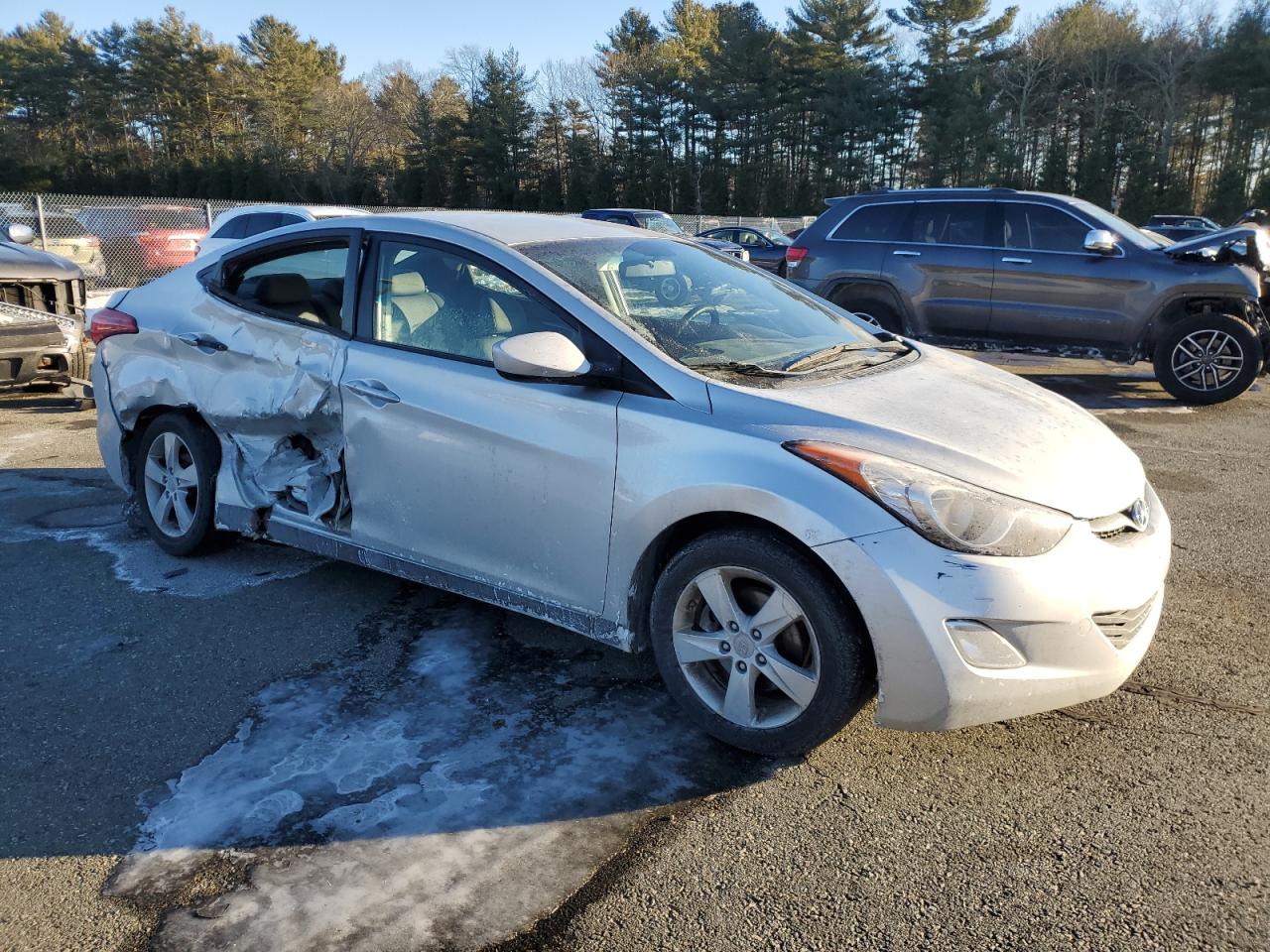 2012 Hyundai Elantra VIN KMHDH4AEXCU341393 Copart auction photo, side / rear end damage thumbnail 4