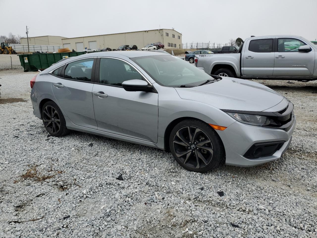 2020 Honda Civic VIN 2HGFC2F87LH551974 Copart auction photo, top/roof damage thumbnail 4