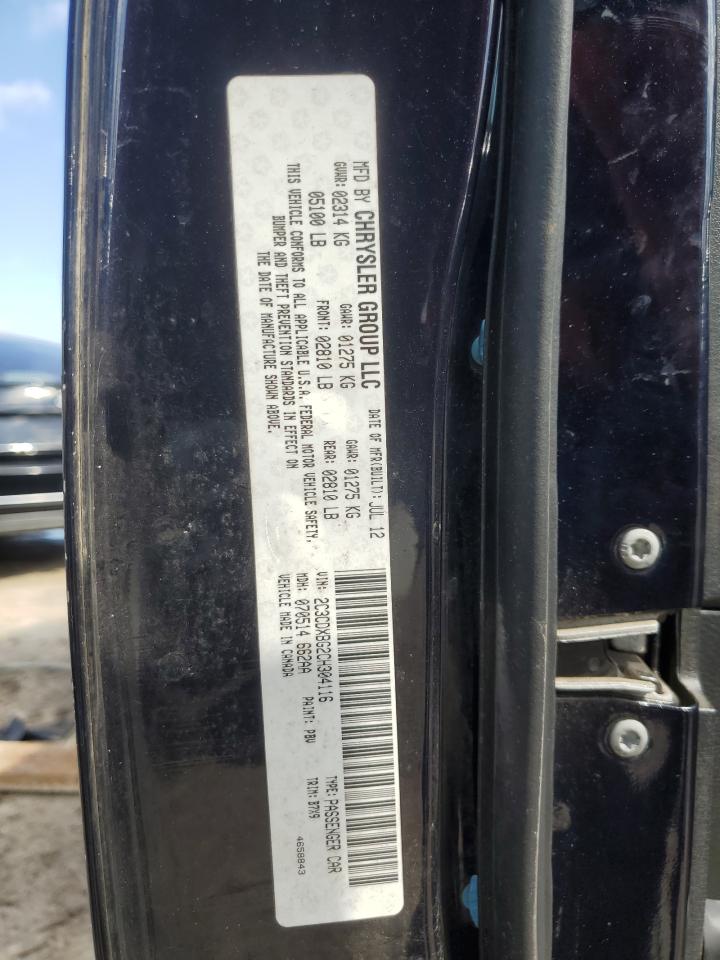 2012 Dodge Charger VIN 2C3CDXBG2CH304116 Copart auction photo, front end damage thumbnail 15