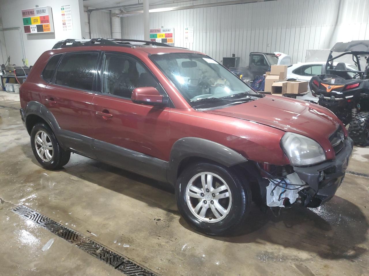 2007 Hyundai Tucson VIN KM8JN72D17U667933 Copart auction photo, front end / side damage thumbnail 4