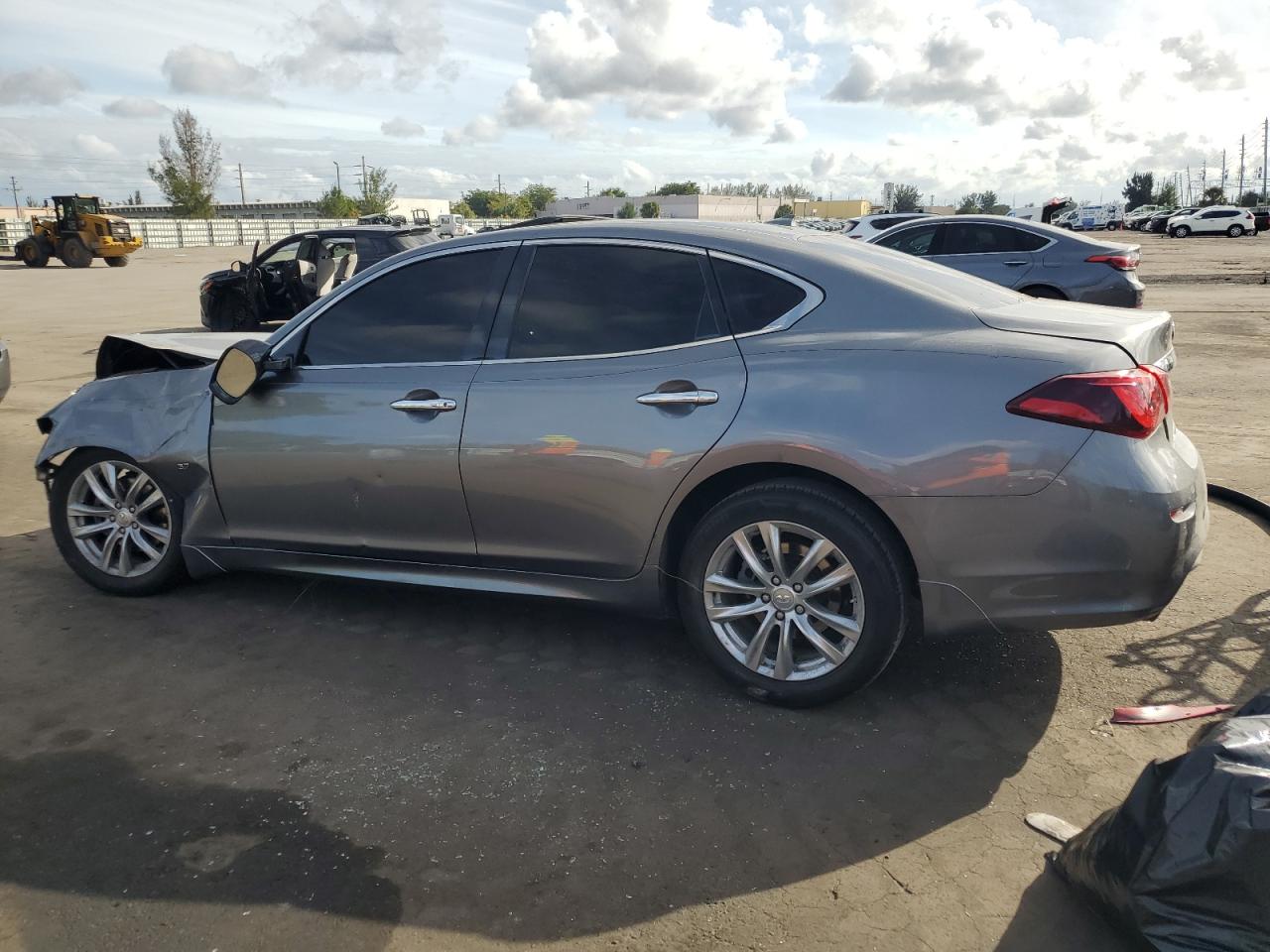2015 Infiniti Q70 VIN JN1BY1AP1FM541792 Copart auction photo, front end / side damage thumbnail 2