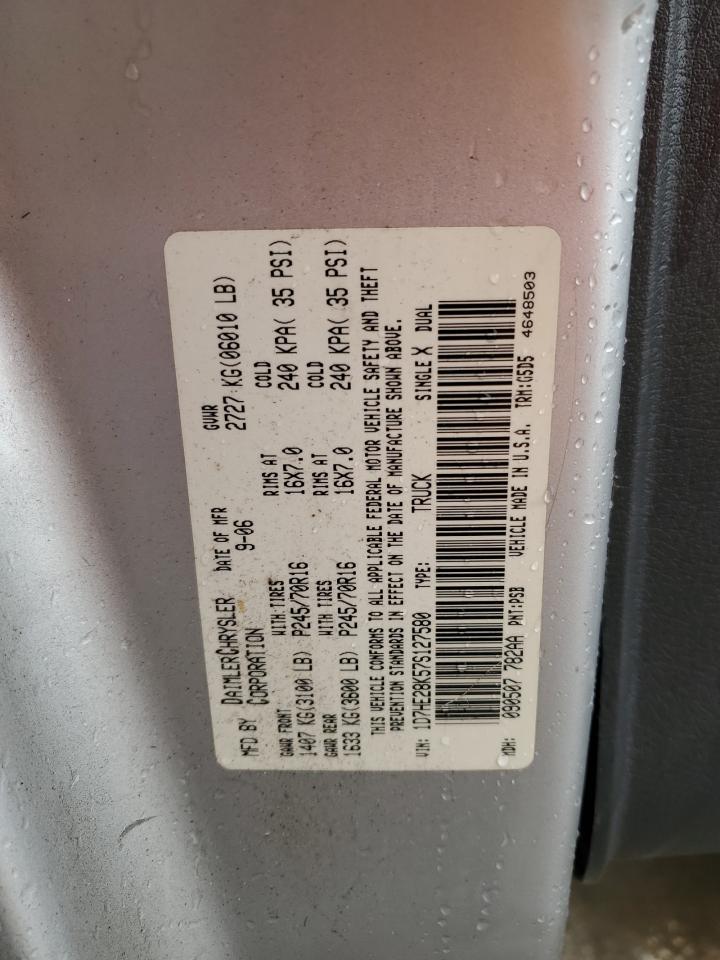 2007 Dodge Dakota VIN 1D7HE28K57S127580 Copart auction photo, all over damage thumbnail 12