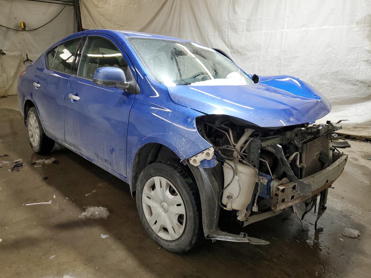 2014 Nissan Versa VIN 3N1CN7AP5EL821336 Copart auction photo, front end / side damage thumbnail 4