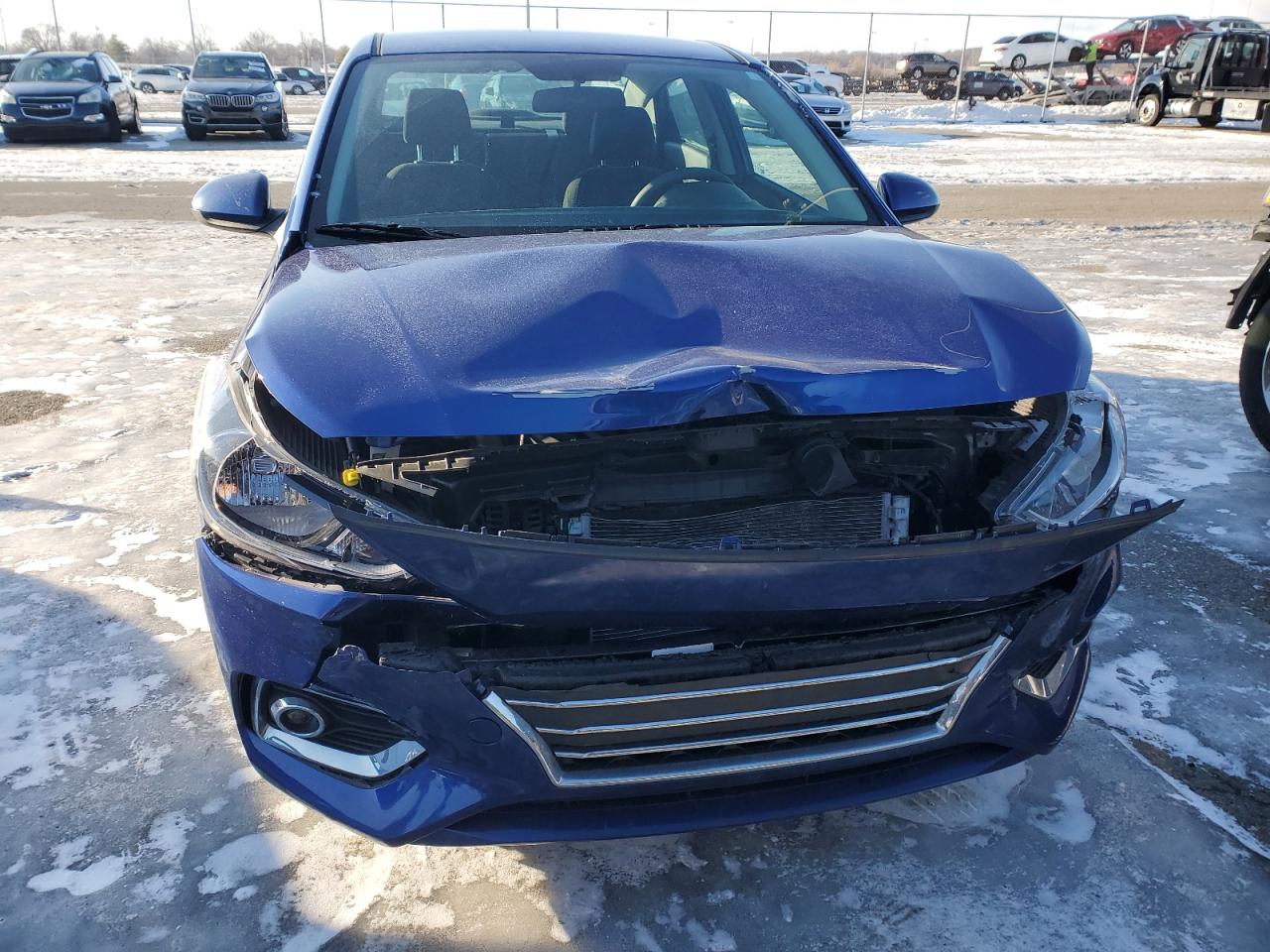 2021 Hyundai Accent VIN 3KPC24A64ME136615 Copart auction photo, front end damage thumbnail 5