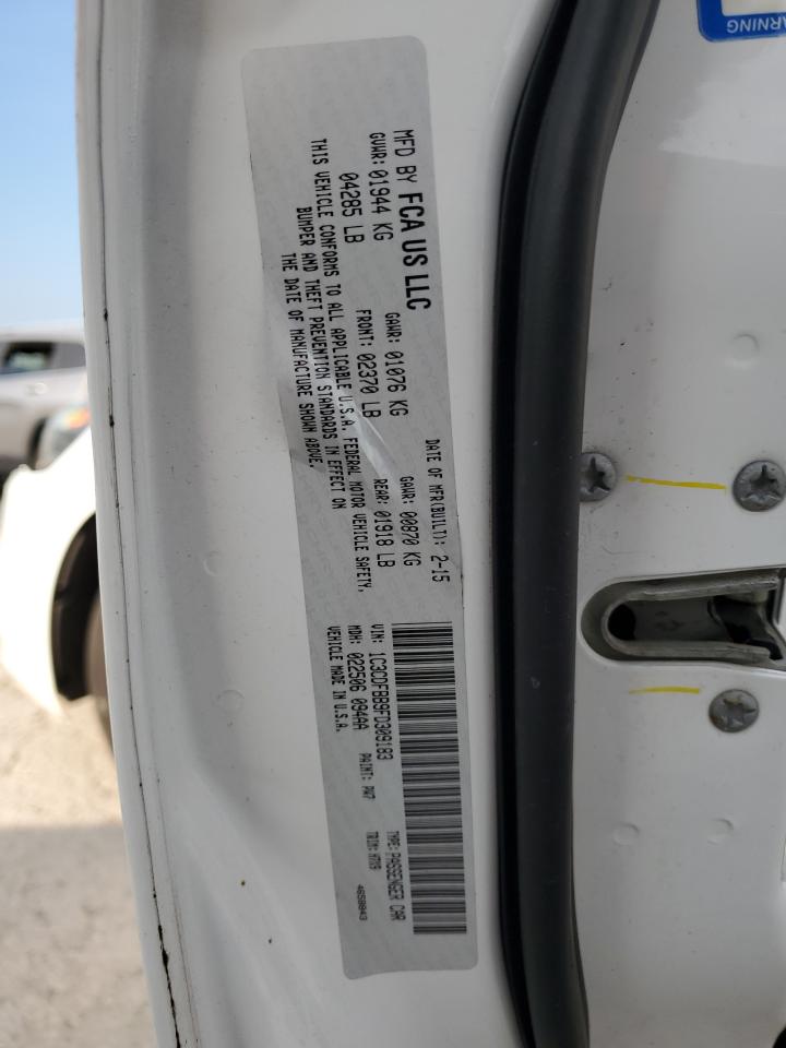 2015 Dodge Dart VIN 1C3CDFBB9FD309183 Copart auction photo, front end damage thumbnail 12